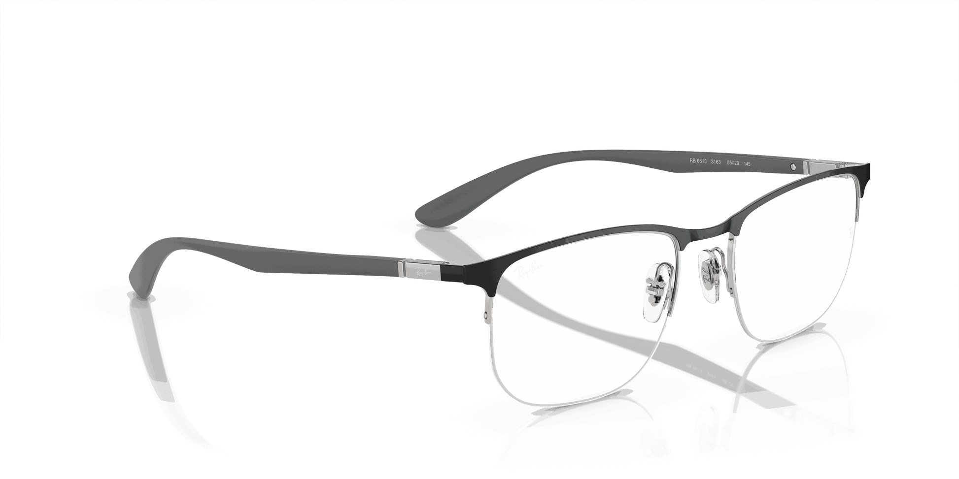 [Clear Lenses, Polished Black On Silver Frame]