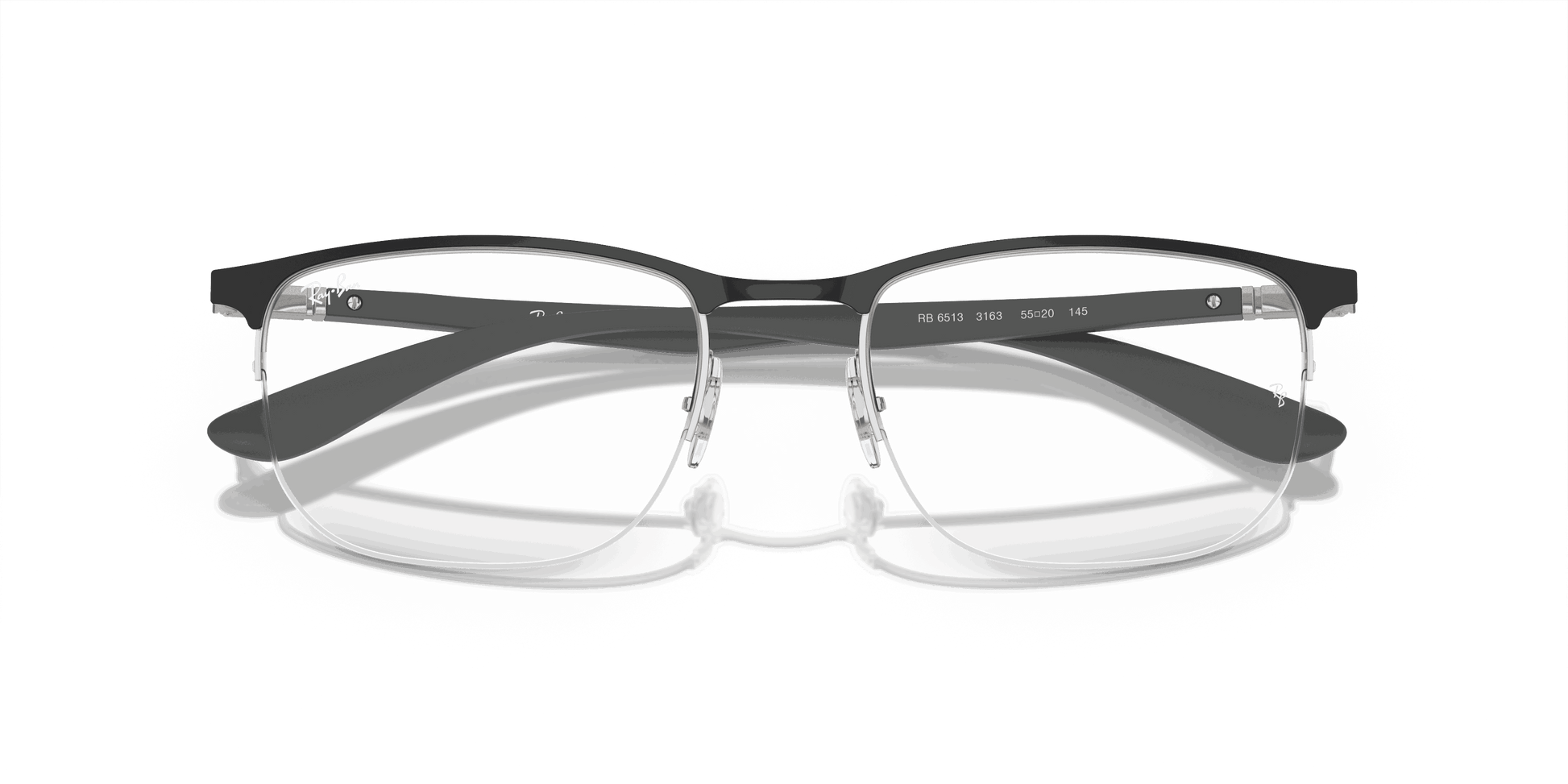 [Clear Lenses, Polished Black On Silver Frame]