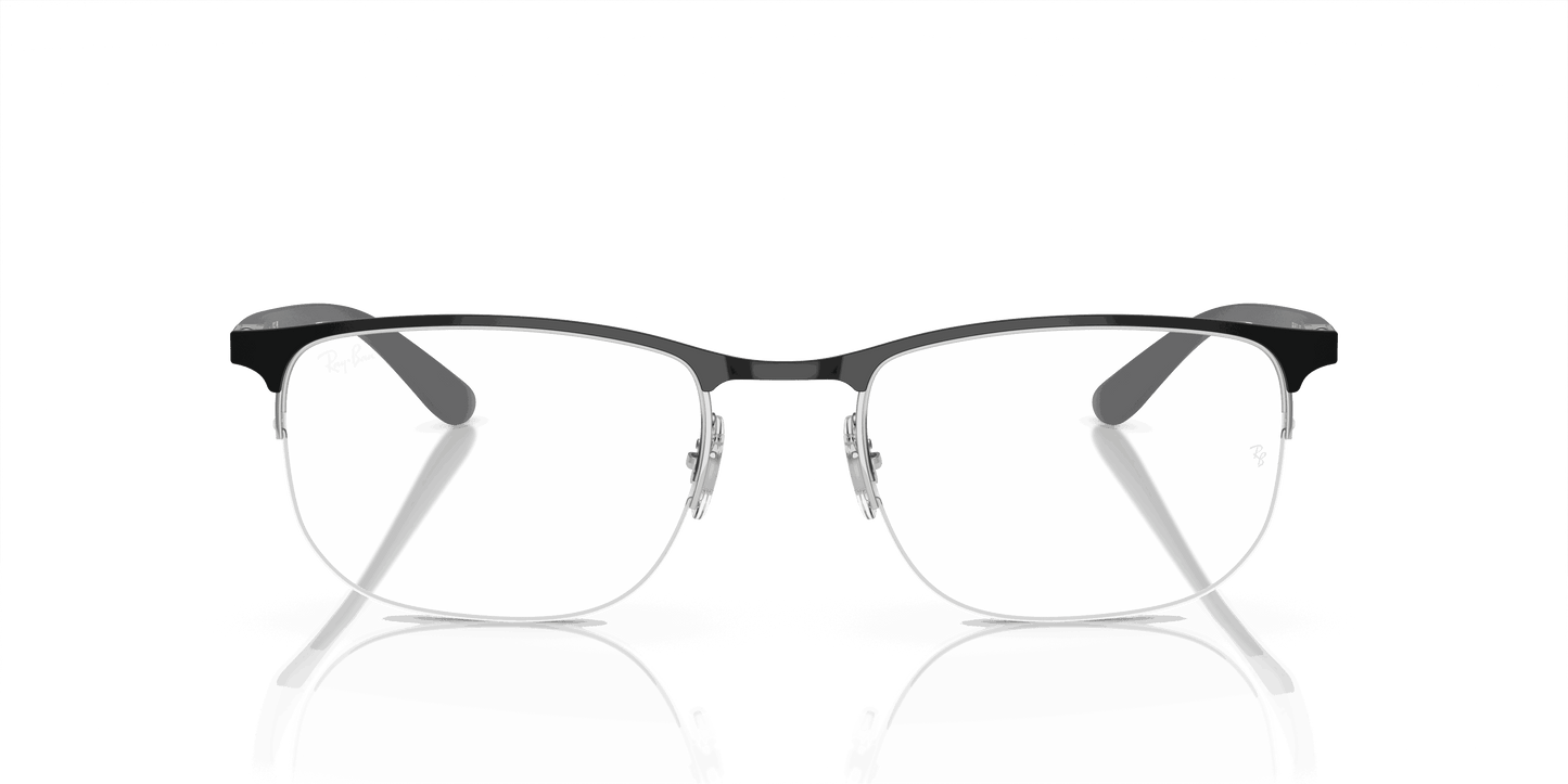 [Clear Lenses, Polished Black On Silver Frame]