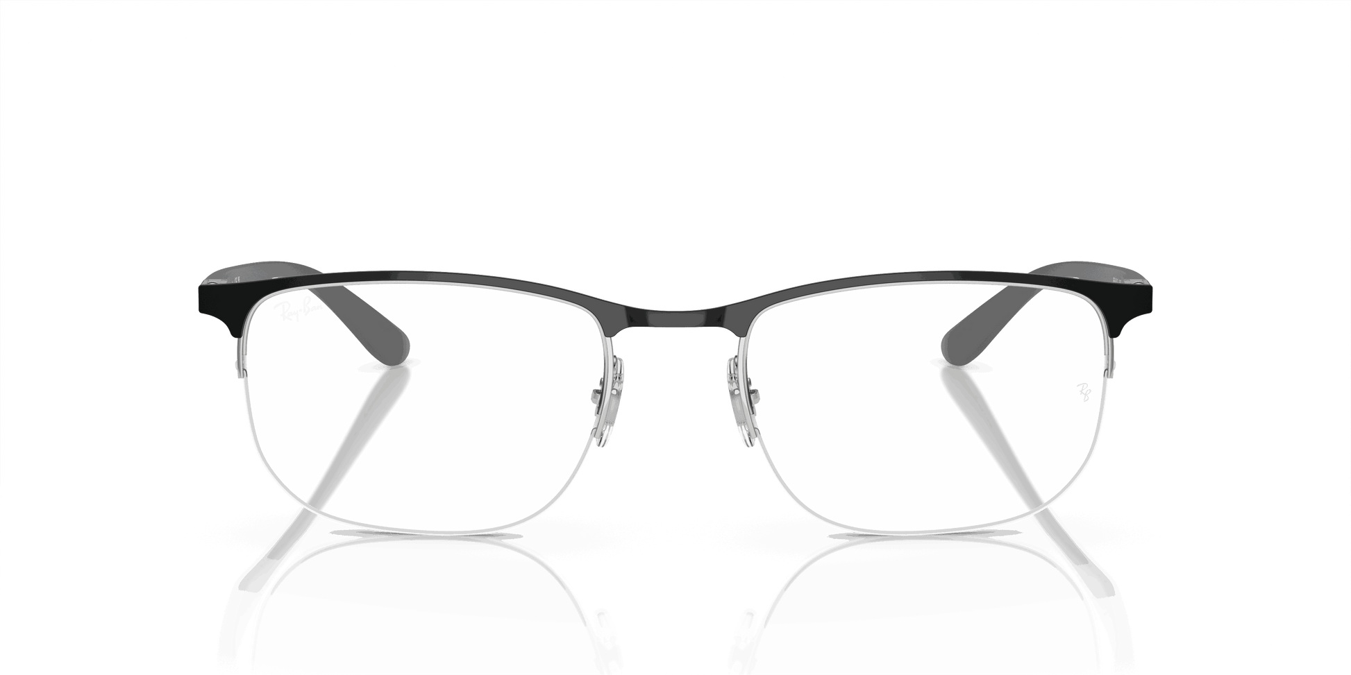 [Clear Lenses, Polished Black On Silver Frame]