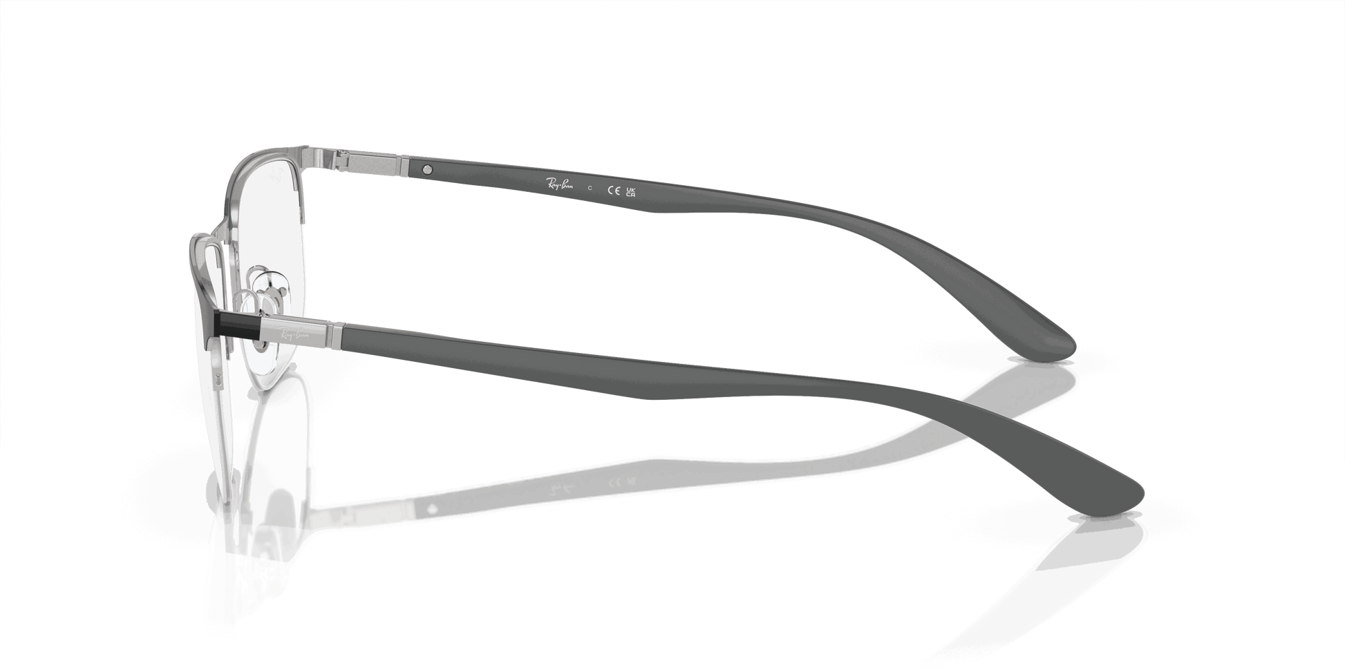 [Clear Lenses, Polished Black On Silver Frame]
