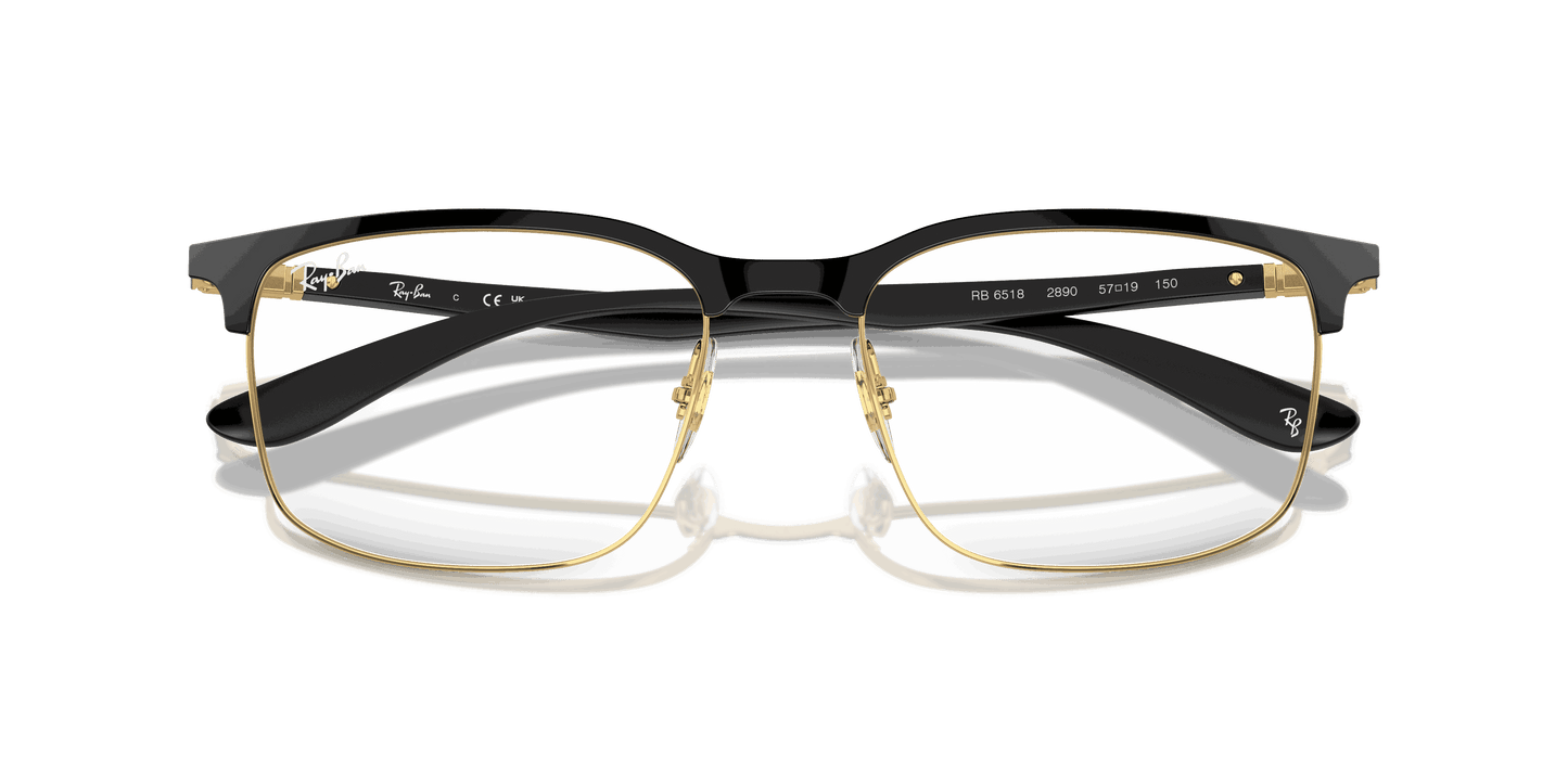 [Clear Lenses, Polished Black On Gold Frame]