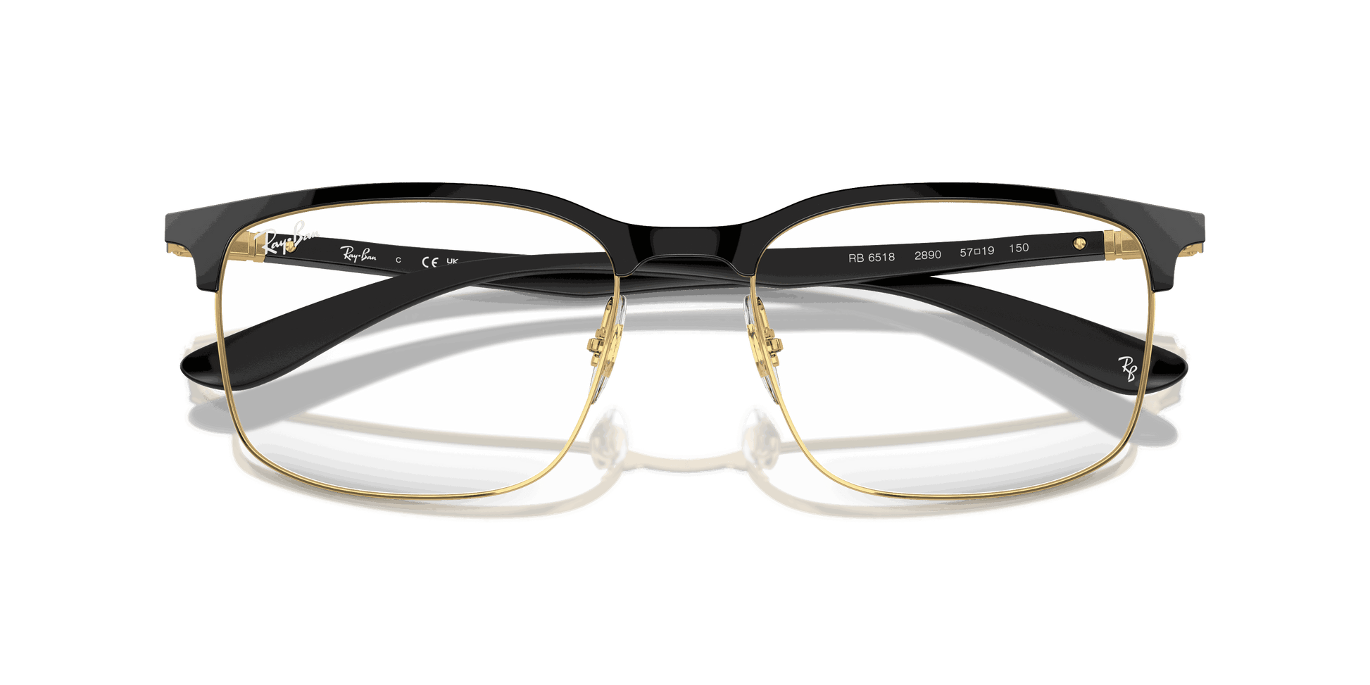 [Clear Lenses, Polished Black On Gold Frame]