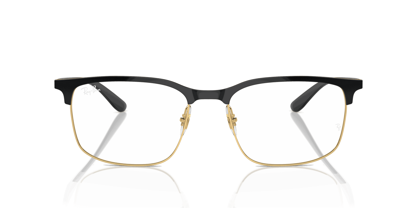 [Clear Lenses, Polished Black On Gold Frame]