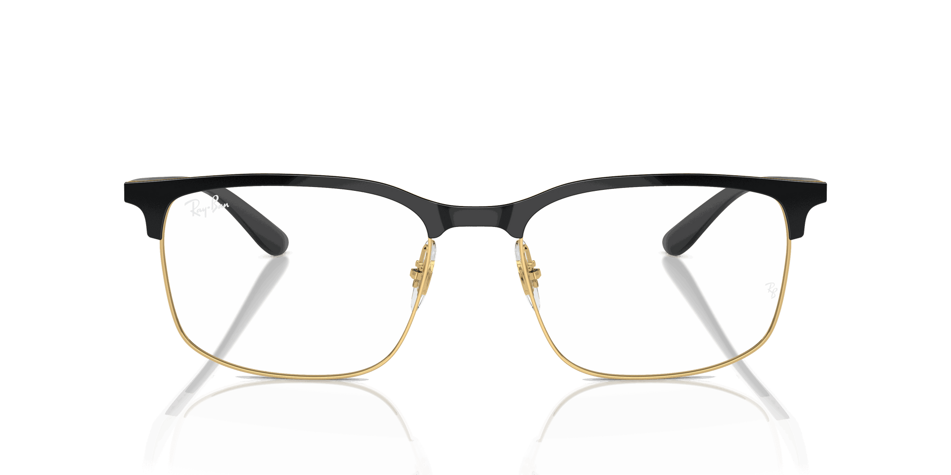 [Clear Lenses, Polished Black On Gold Frame]
