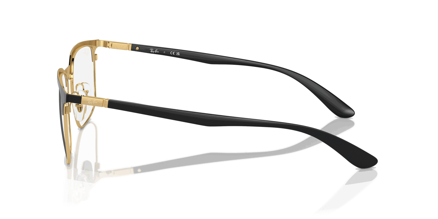 [Clear Lenses, Polished Black On Gold Frame]