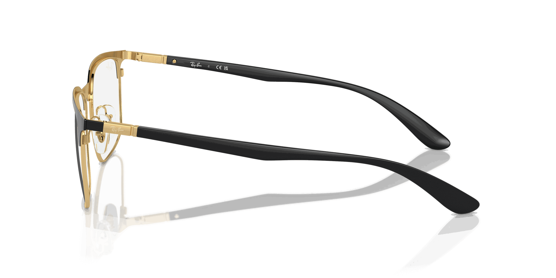 [Clear Lenses, Polished Black On Gold Frame]