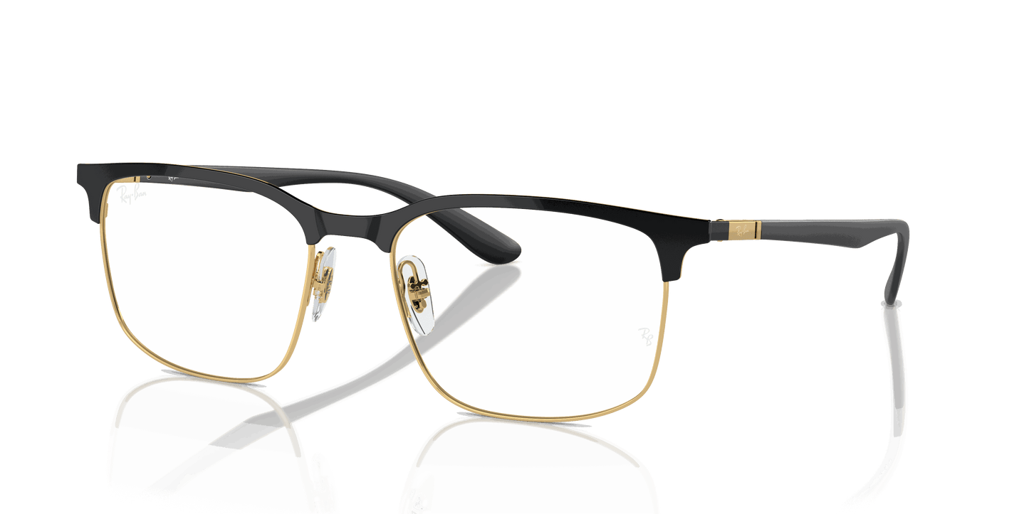 [Clear Lenses, Polished Black On Gold Frame]