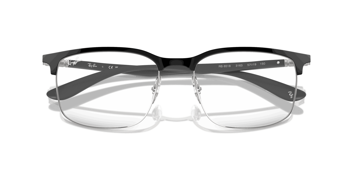 [Clear Lenses, Polished Black On Silver Frame]