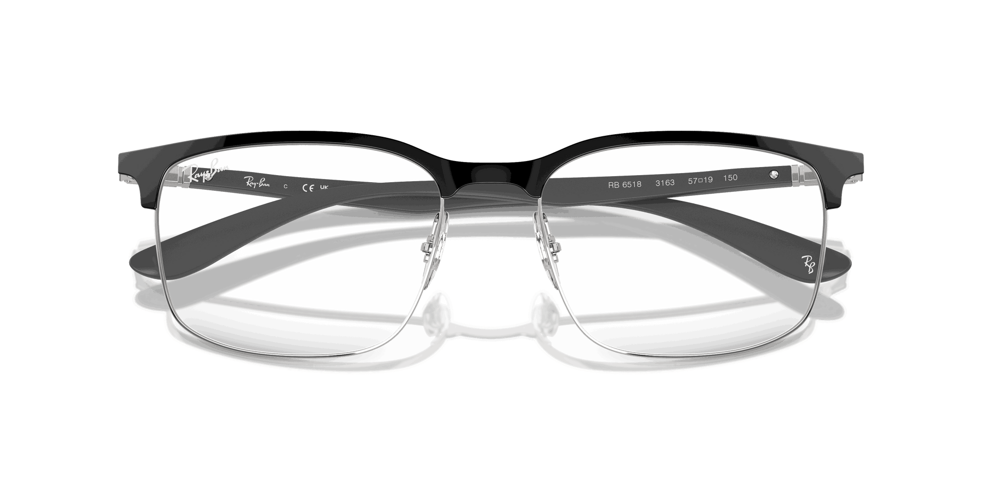 [Clear Lenses, Polished Black On Silver Frame]