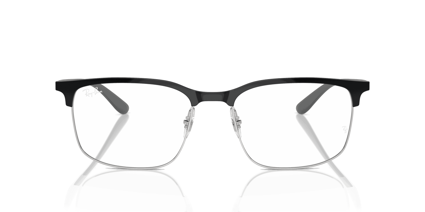 [Clear Lenses, Polished Black On Silver Frame]