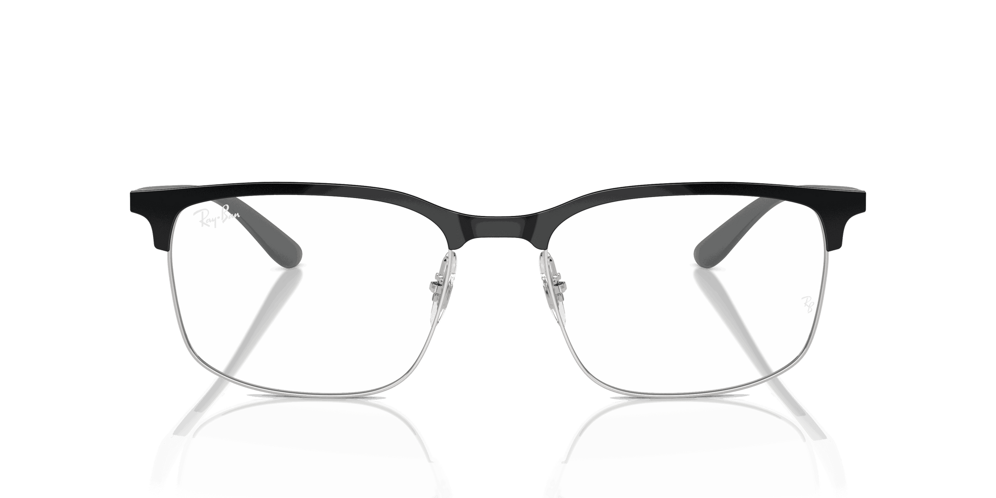 [Clear Lenses, Polished Black On Silver Frame]
