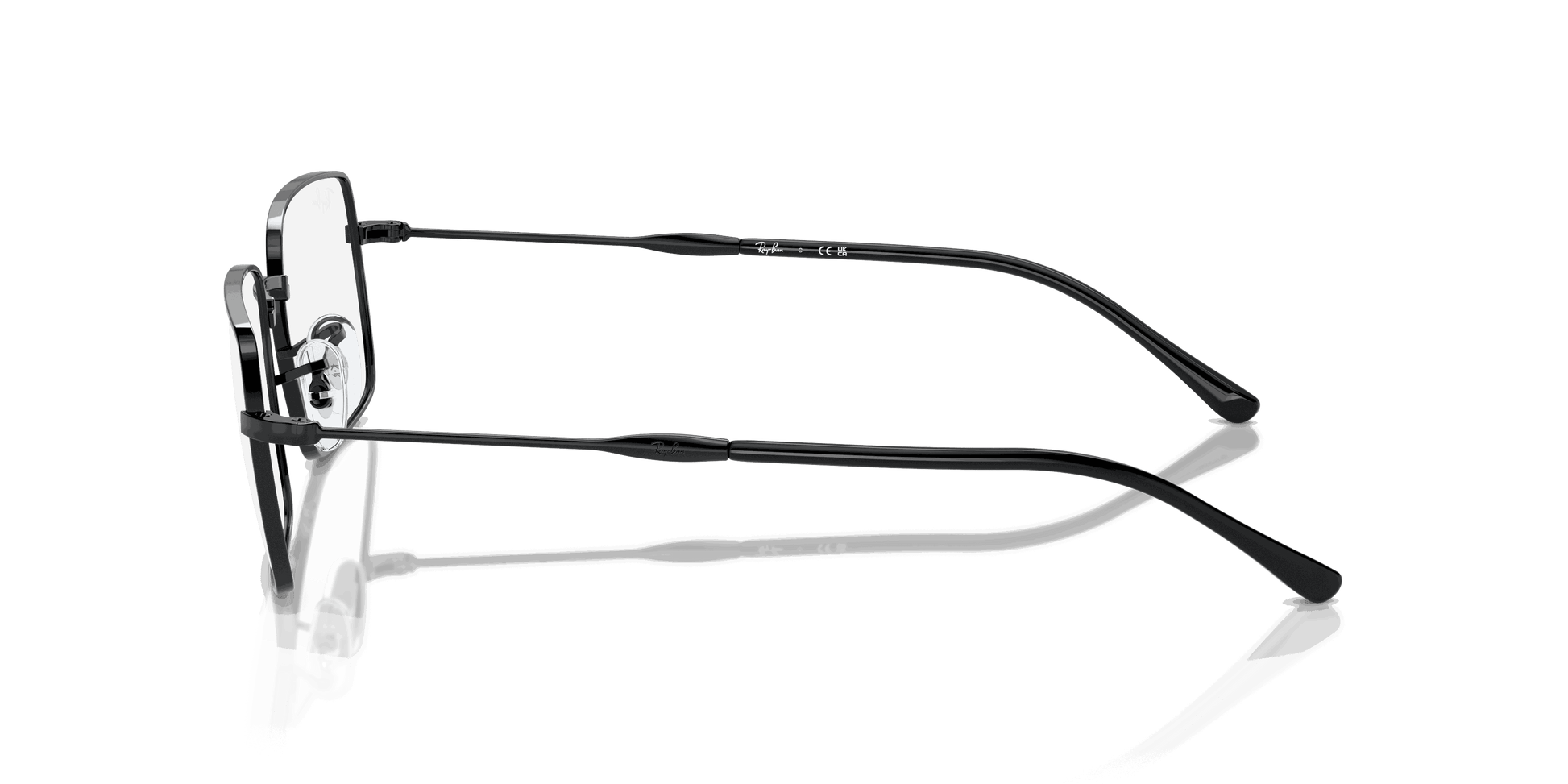 [Clear Lenses, Polished Black Frame]