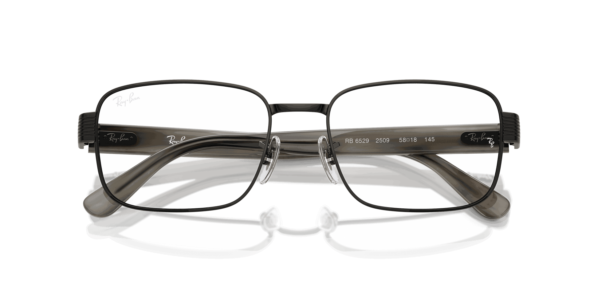[Clear Lenses, Polished Black Frame]