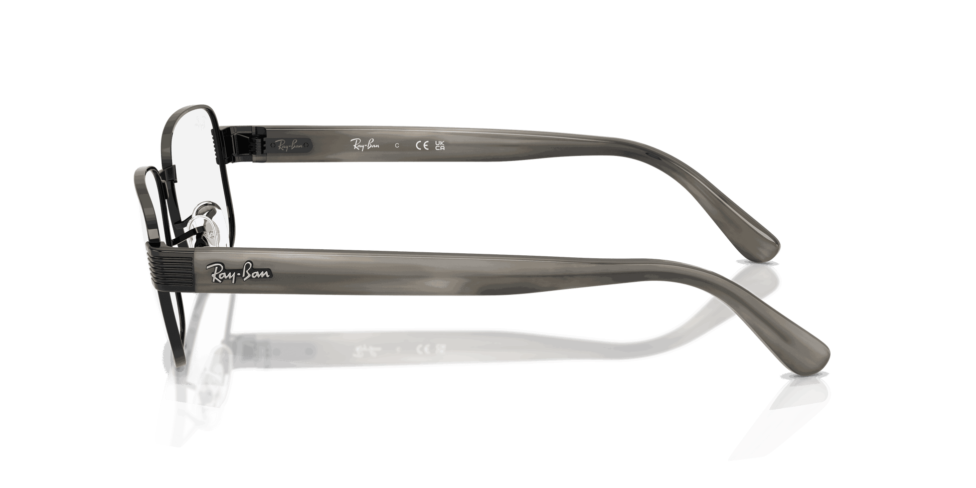 [Clear Lenses, Polished Black Frame]