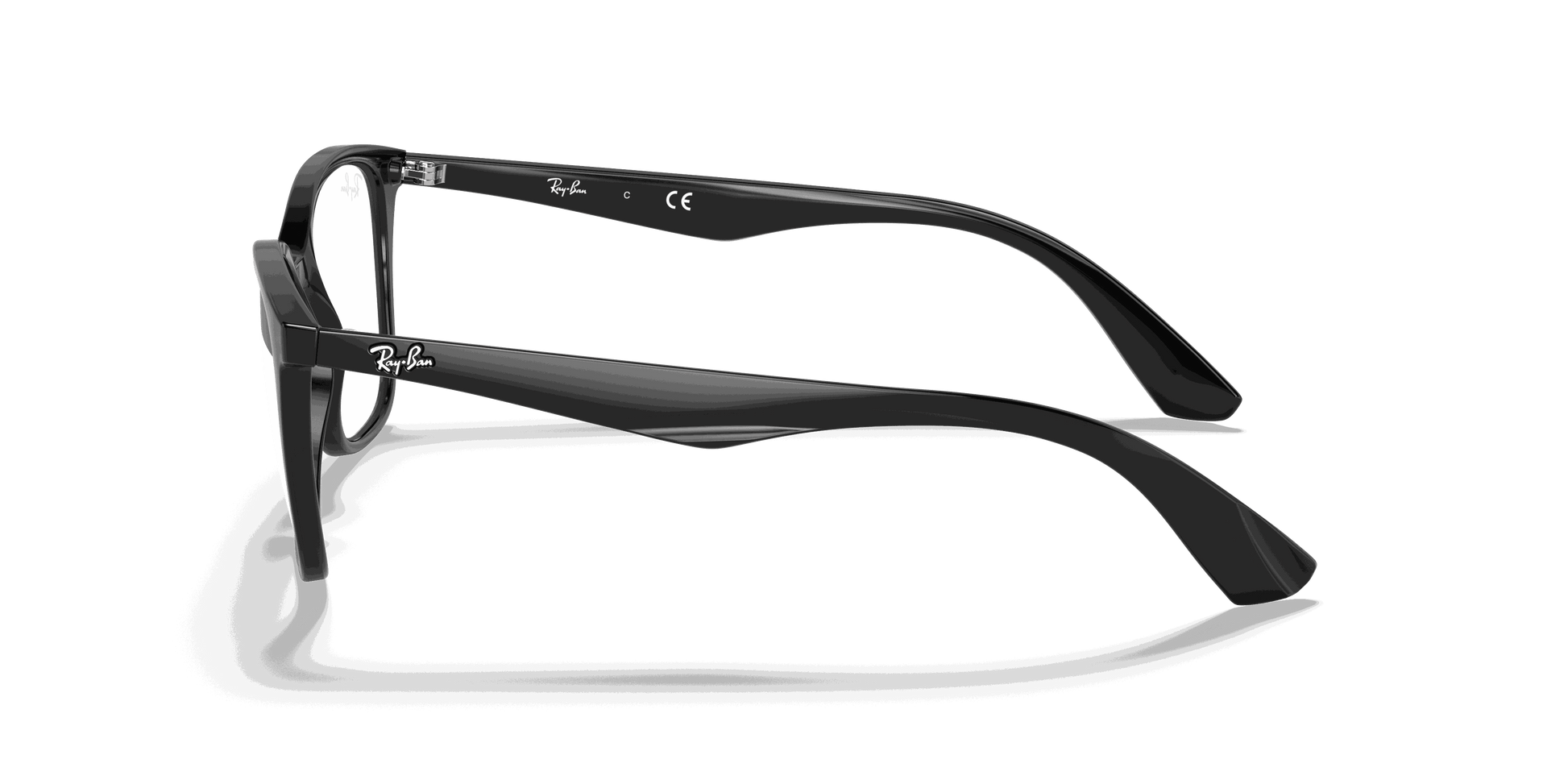 [Clear Lenses, Polished Black Frame]