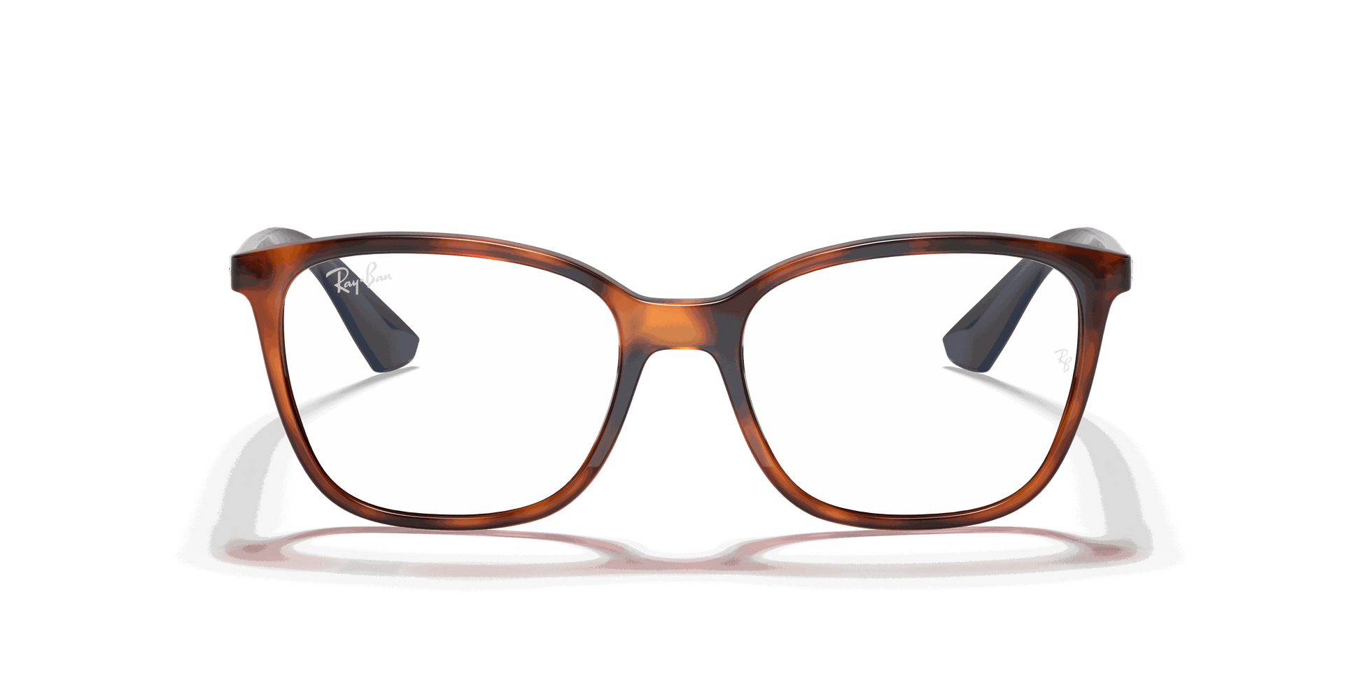 [Clear Lenses, Polished Light Havana Frame]