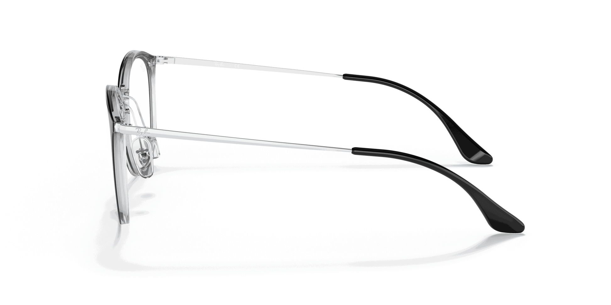 [Clear Lenses, Polished Black On Transparent Frame]