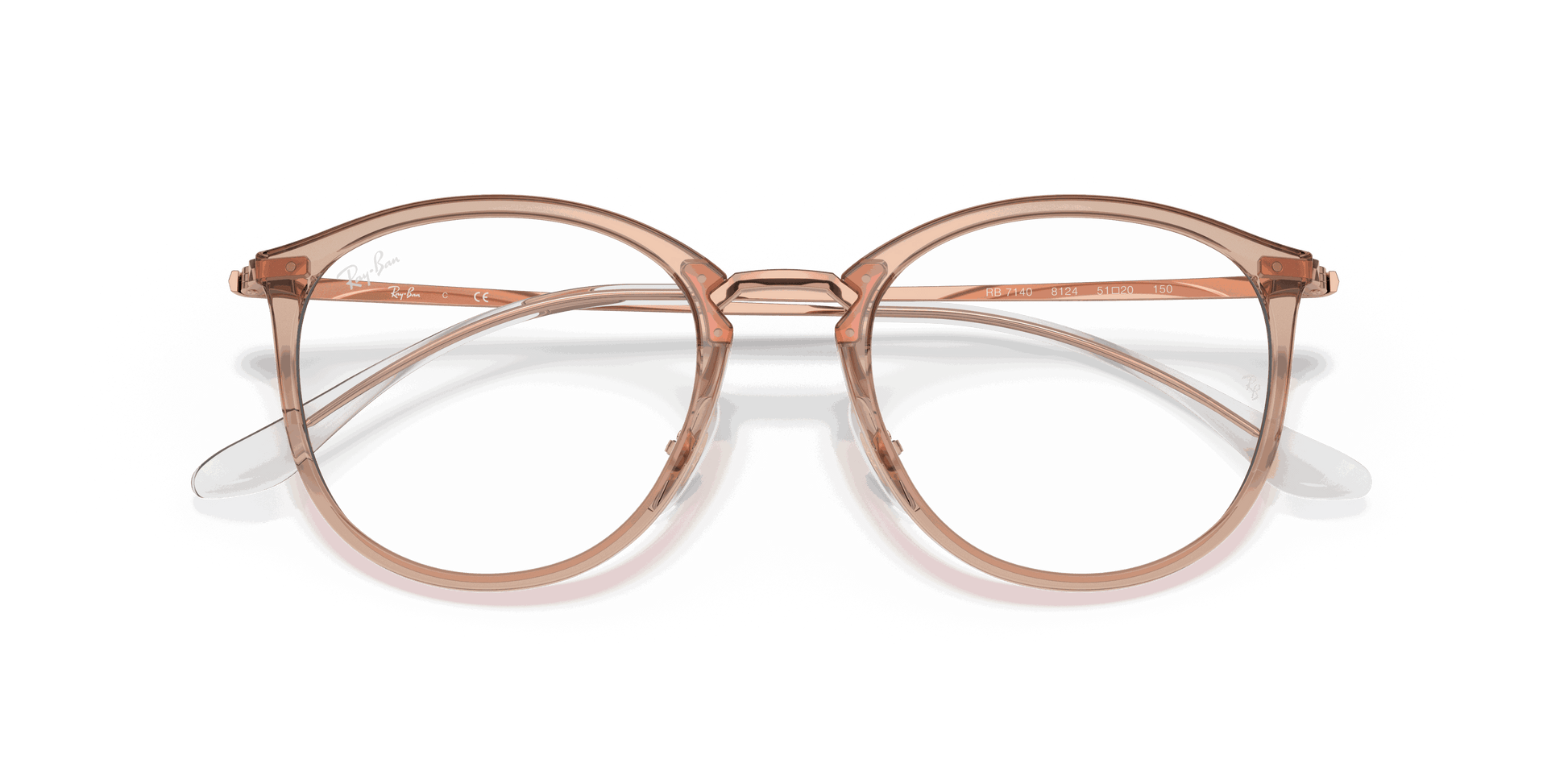 [Clear Lenses, Polished Light Brown Frame]
