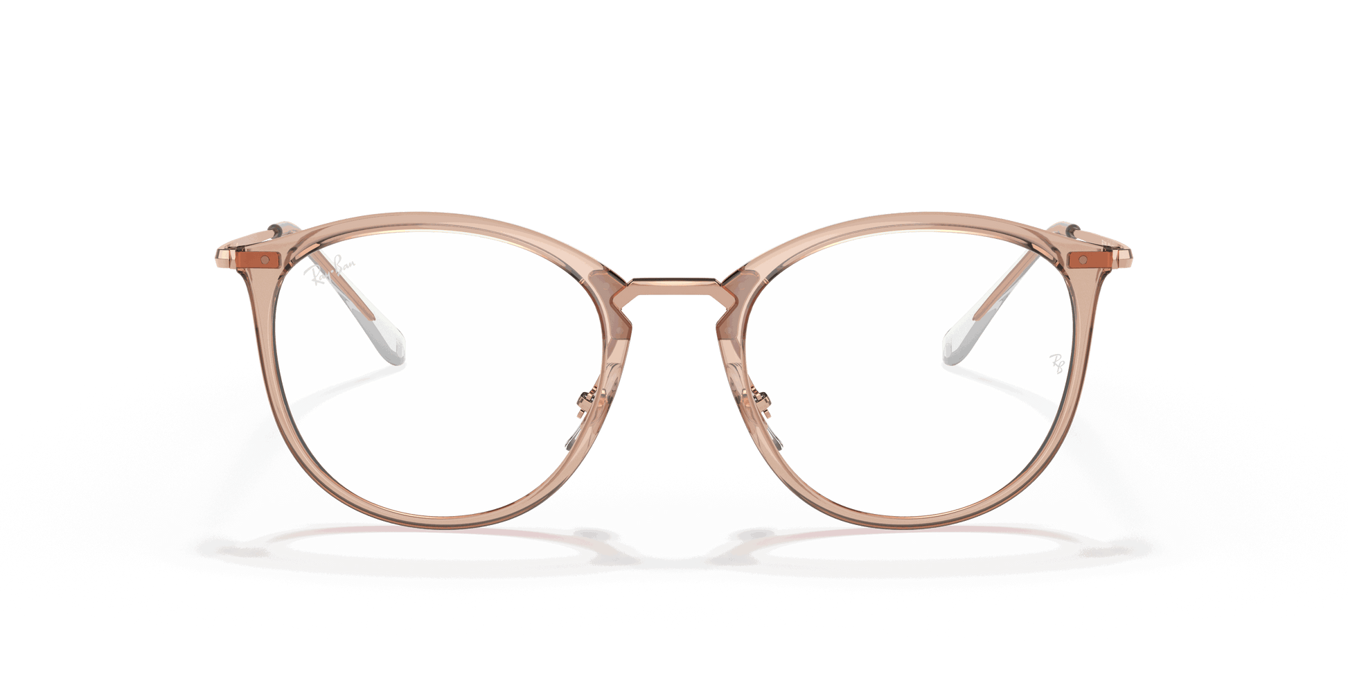 [Clear Lenses, Polished Light Brown Frame]