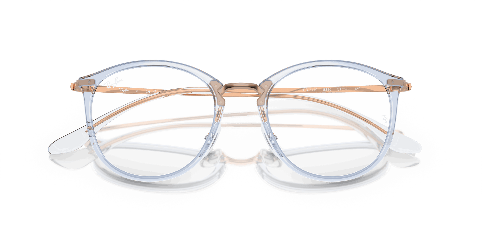 [Demo Lens Lenses, Polished Transparent Light Blue Frame]