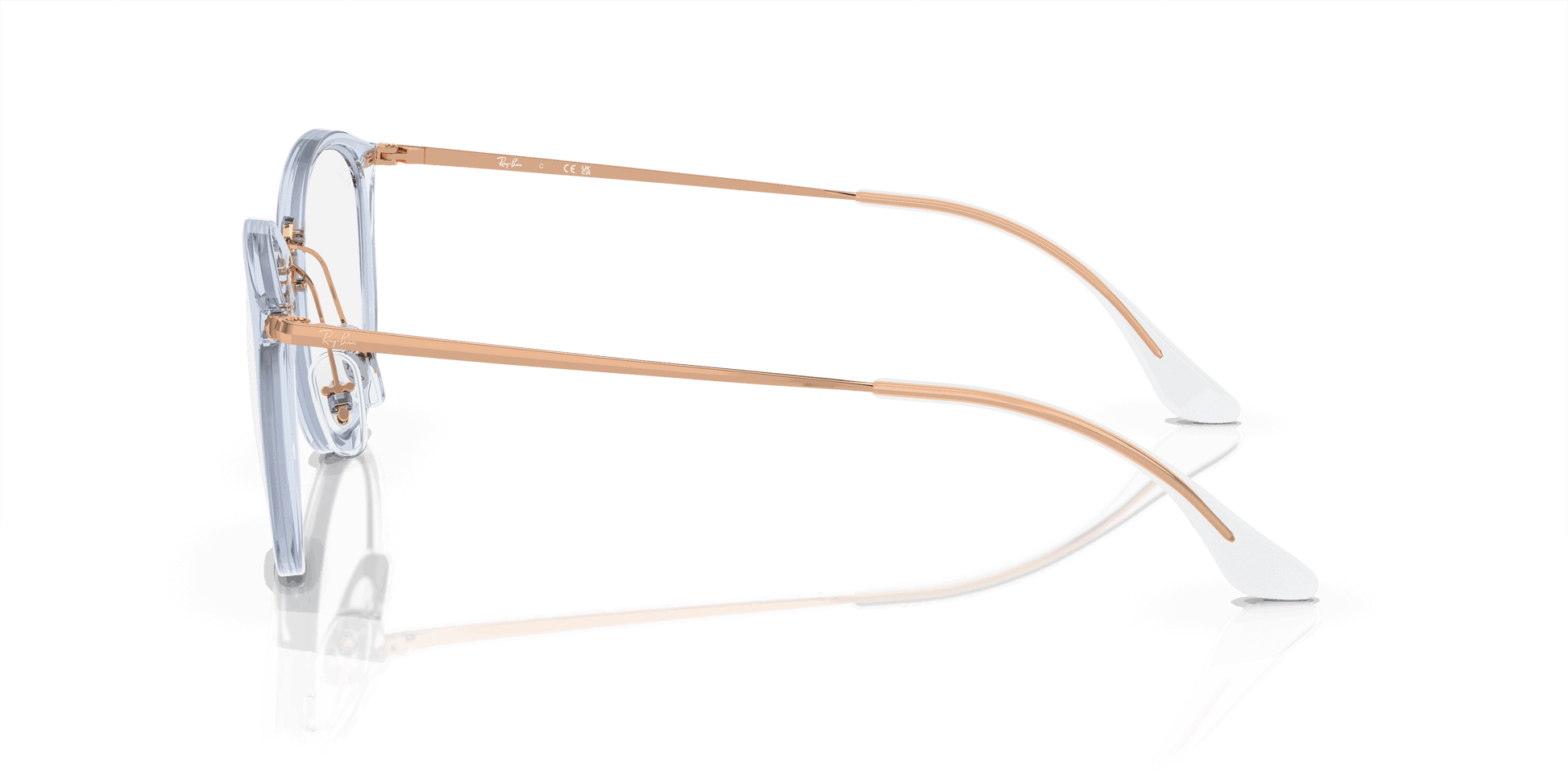 [Demo Lens Lenses, Polished Transparent Light Blue Frame]