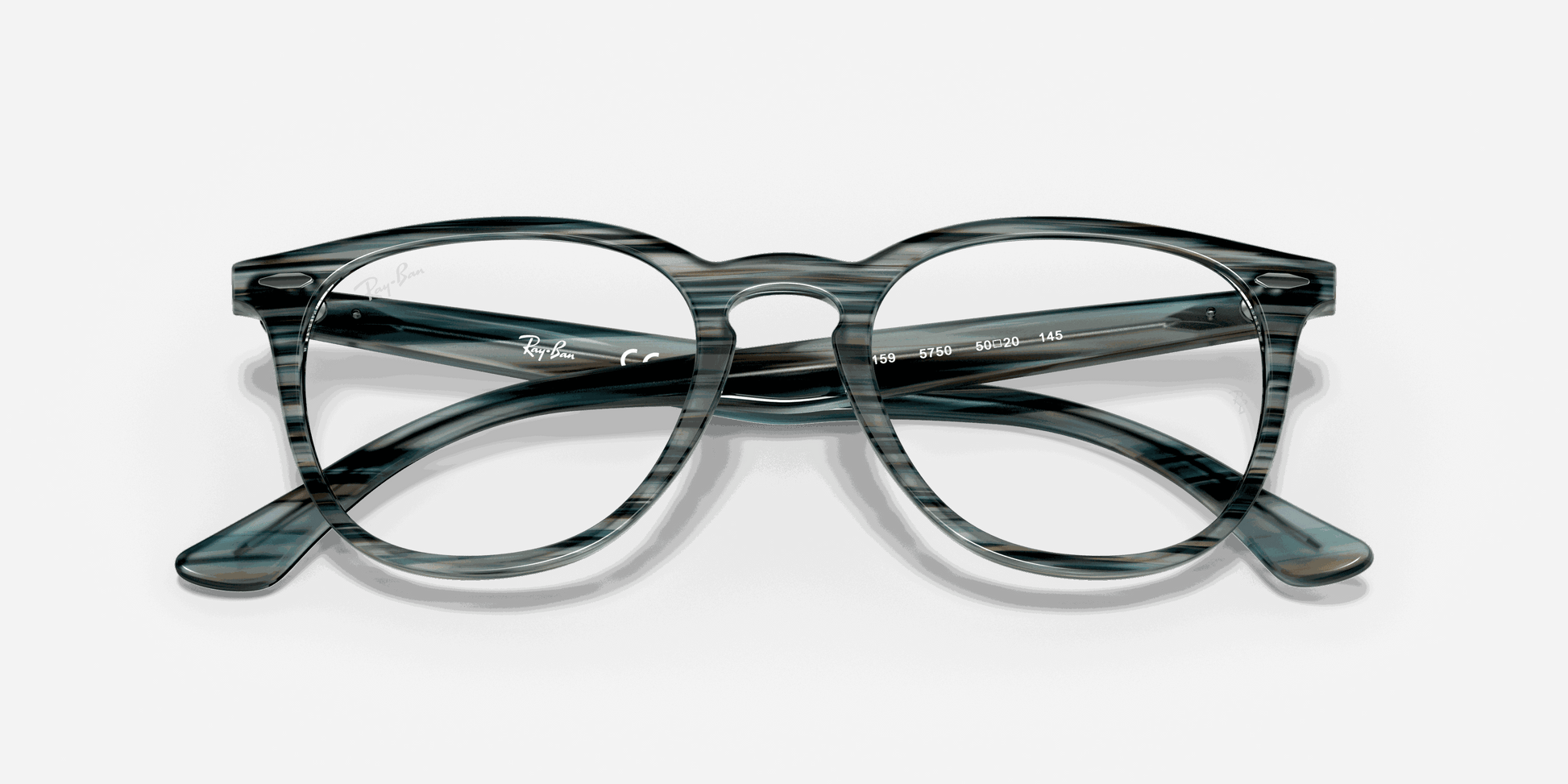 [Clear Lenses, Polished Striped Blue Grey Frame]