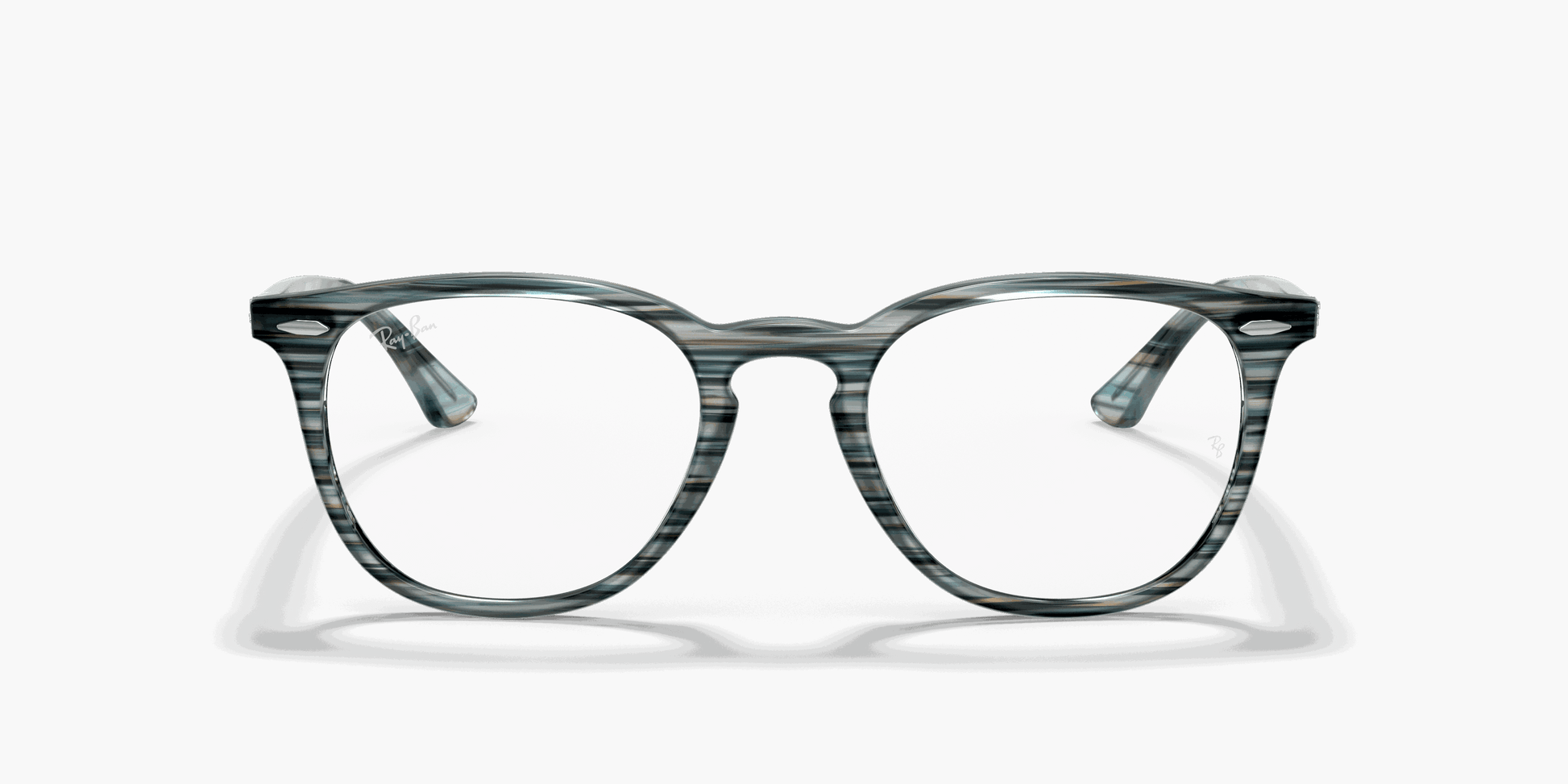 [Clear Lenses, Polished Striped Blue Grey Frame]