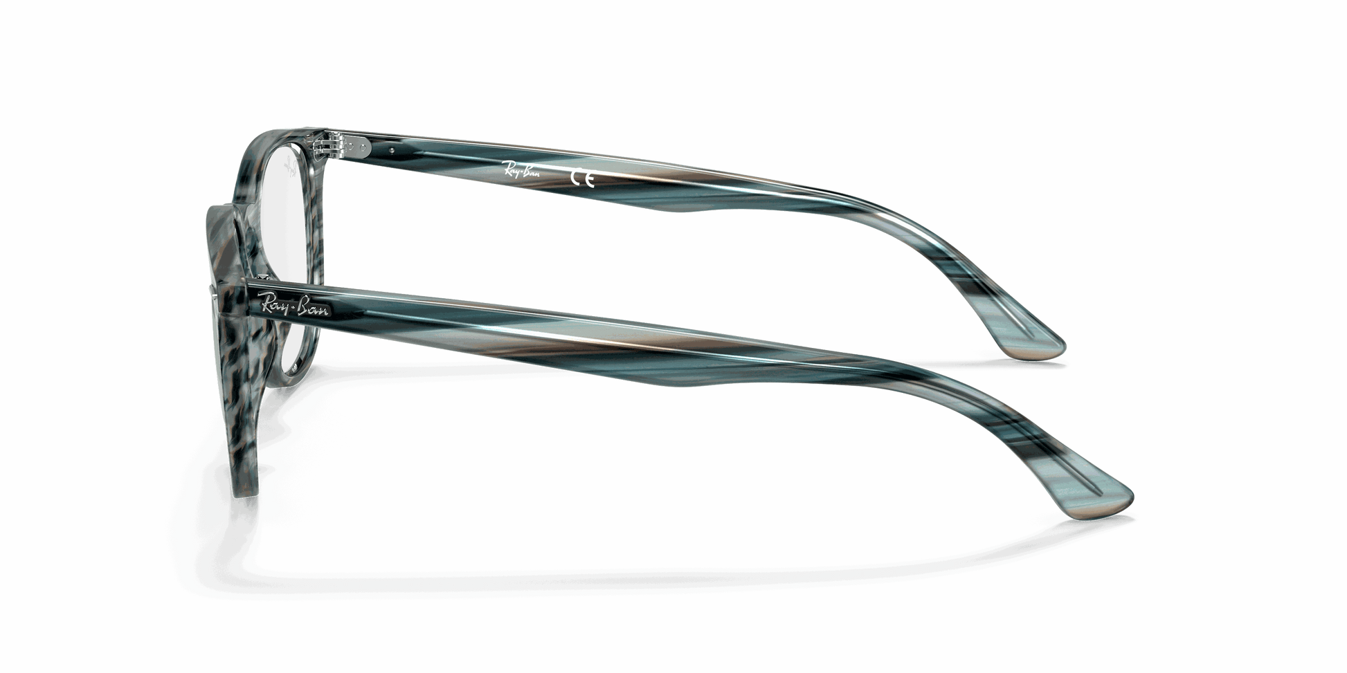 [Clear Lenses, Polished Striped Blue Grey Frame]