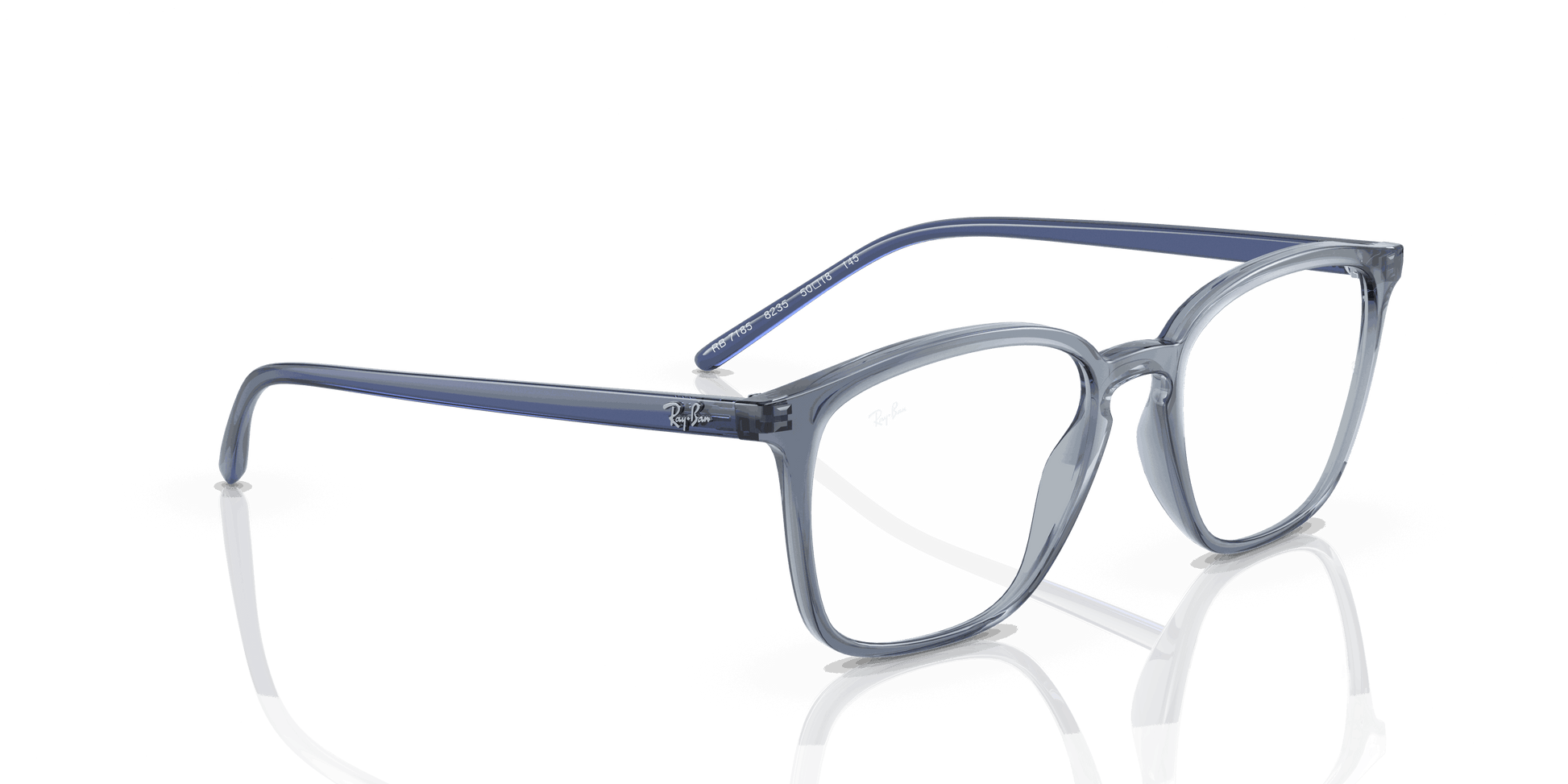 [Clear Lenses, Polished Transparent Dark Blue Frame]