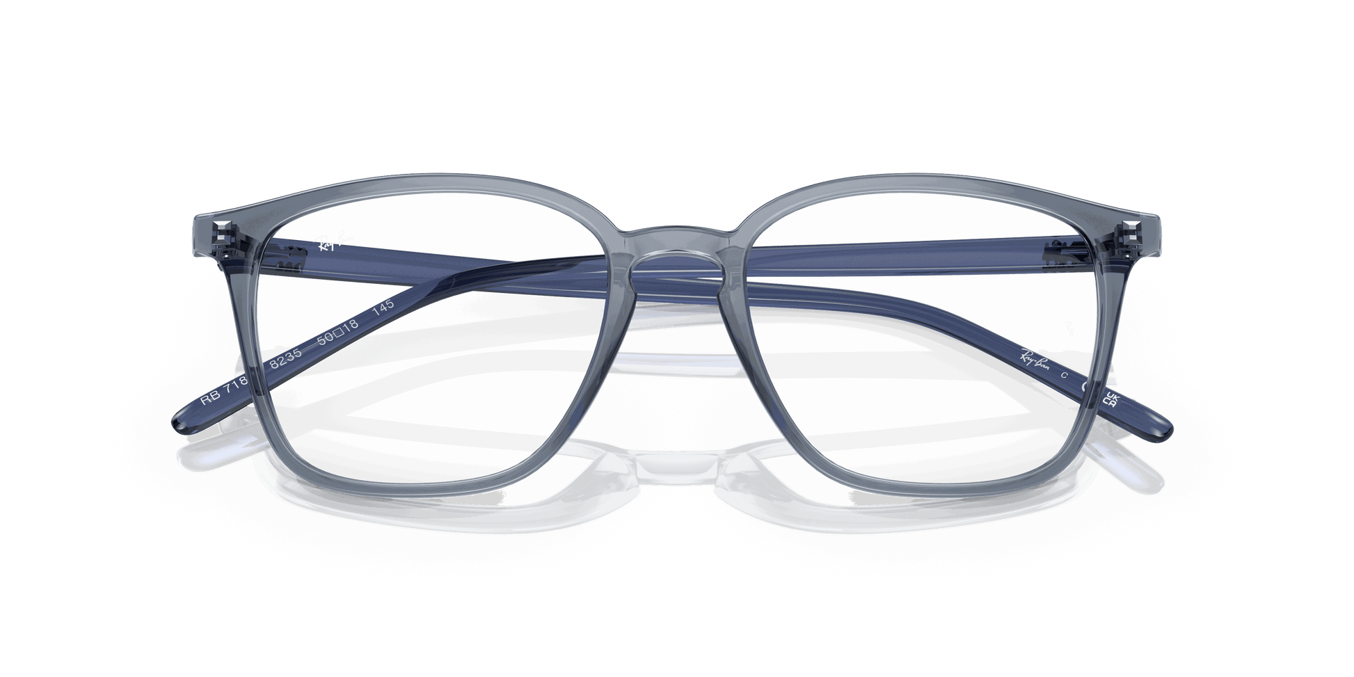 [Clear Lenses, Polished Transparent Dark Blue Frame]