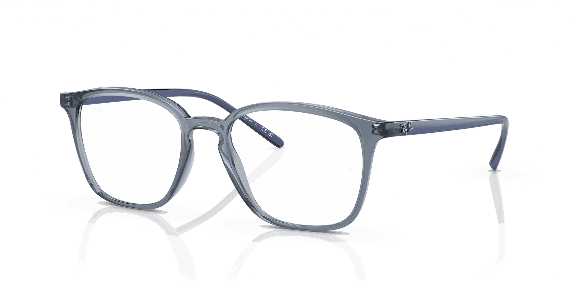 [Clear Lenses, Polished Transparent Dark Blue Frame]