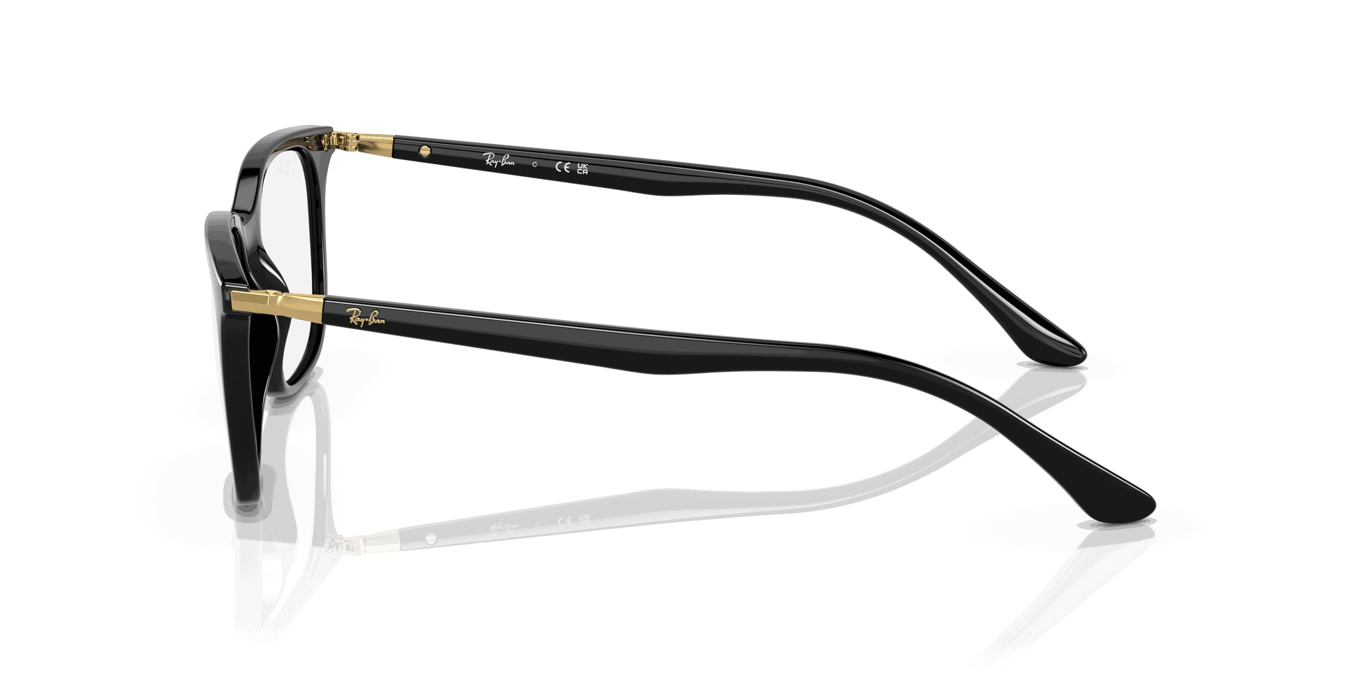 [Clear Lenses, Polished Black Frame]