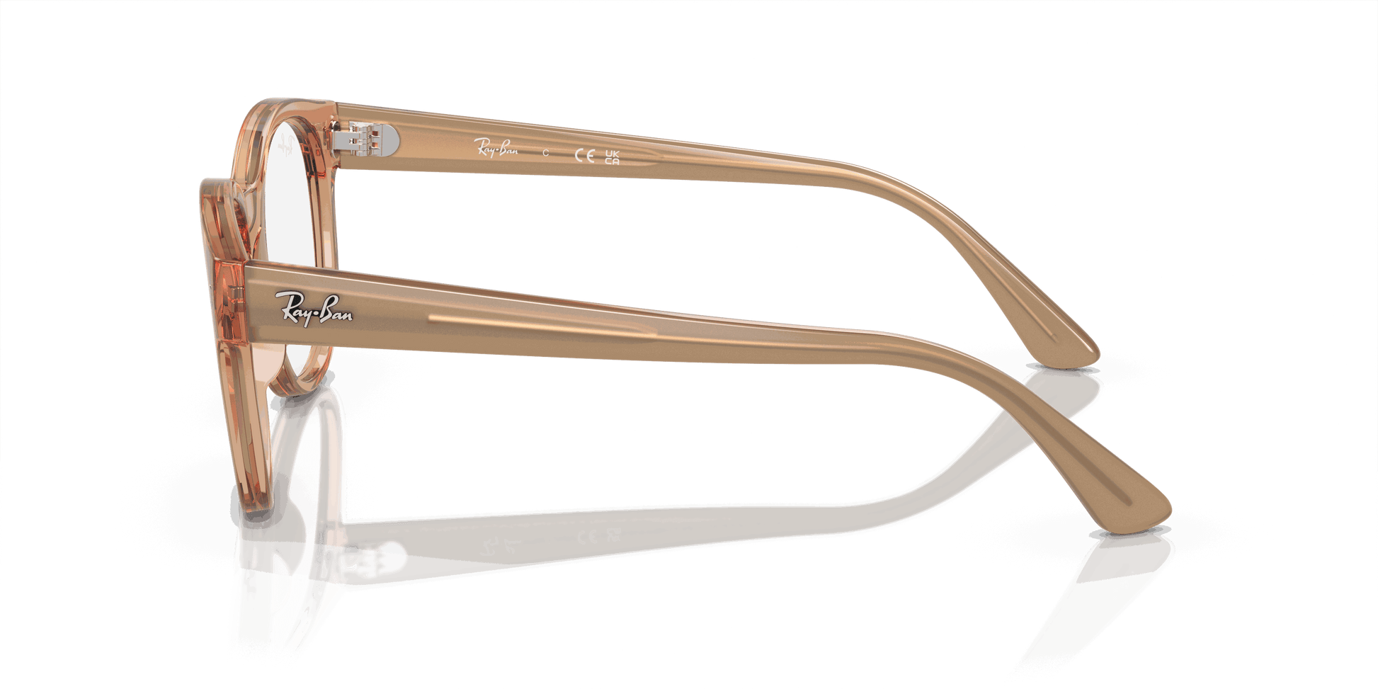 [Demo Lens Lenses, Polished Transparent Light Brown Frame]