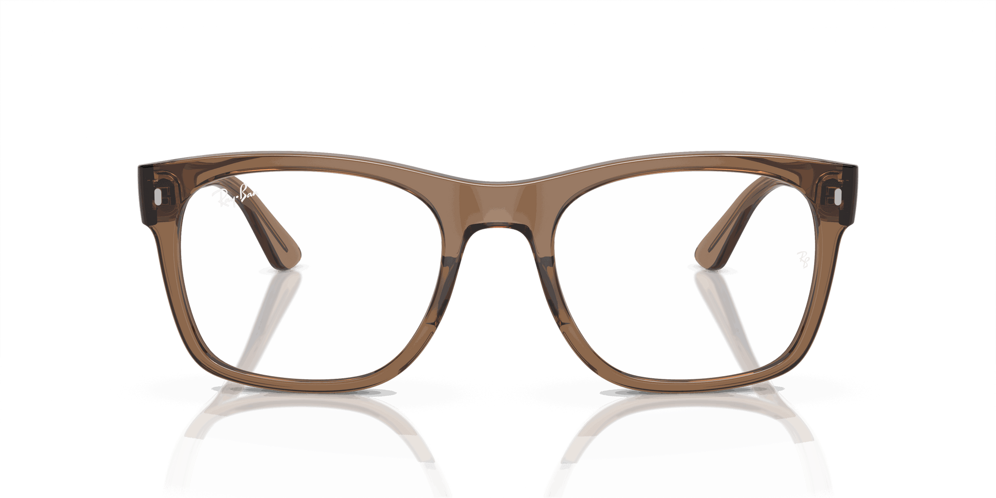[Demo Lens Lenses, Polished Transparent Light Brown Frame]