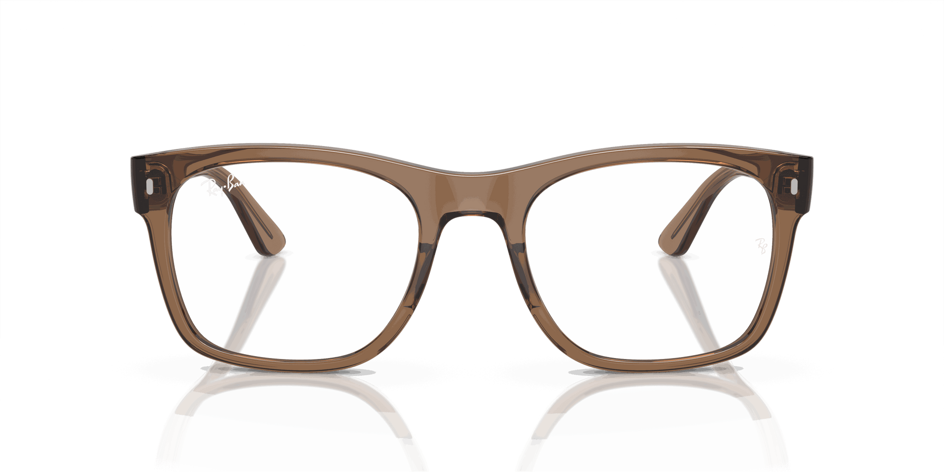 [Clear Lenses, Polished Transparent Light Brown Frame]