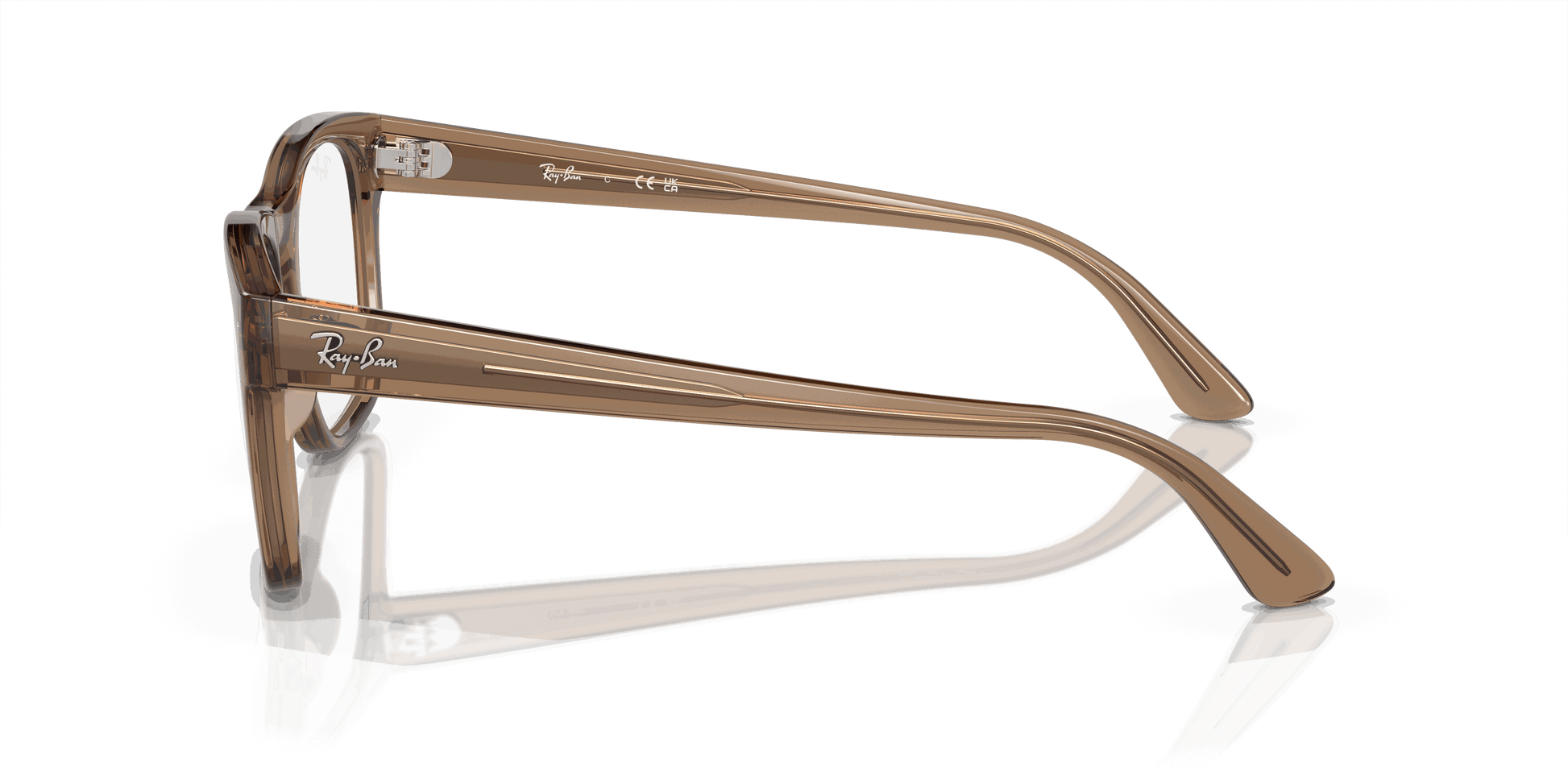 [Clear Lenses, Polished Transparent Light Brown Frame]