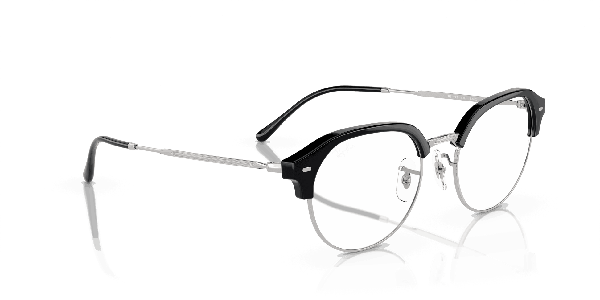 [Clear Lenses, Polished Black On Silver Frame]