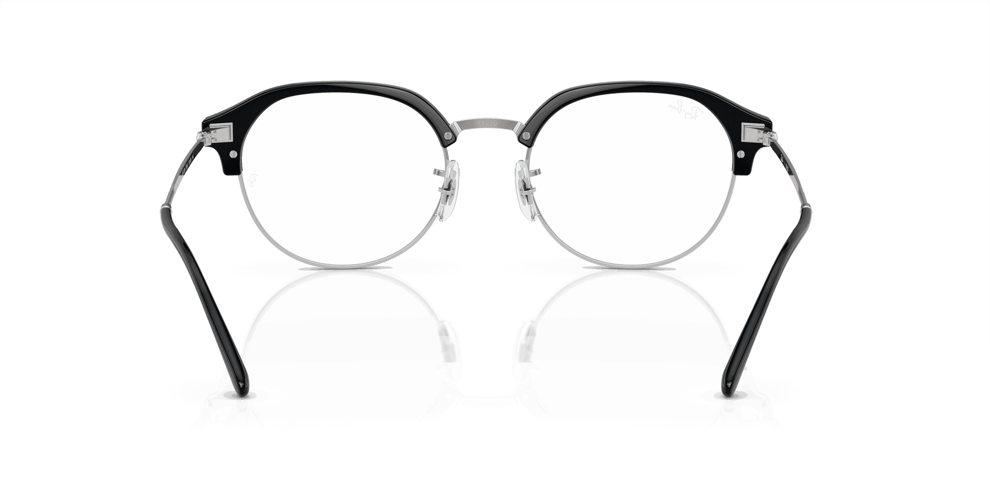 [Clear Lenses, Polished Black On Silver Frame]