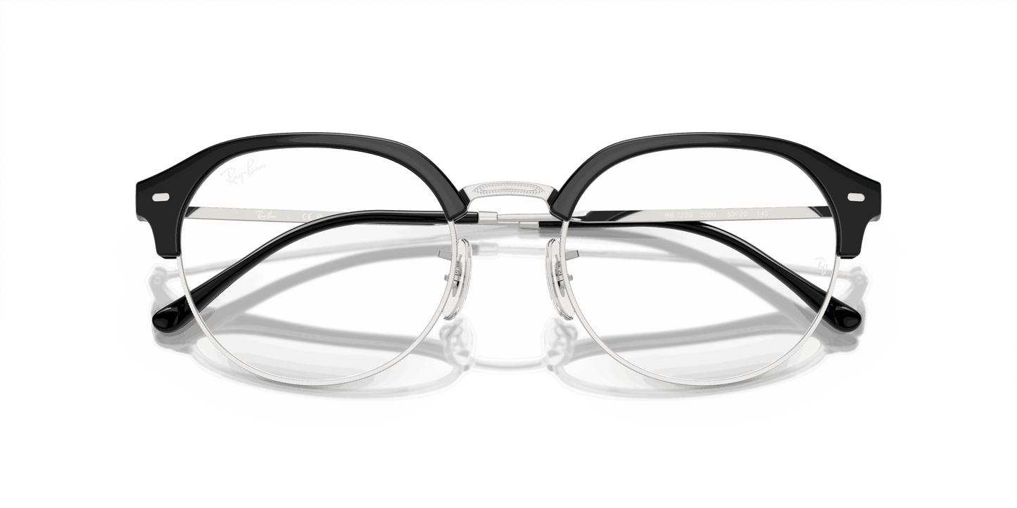 [Clear Lenses, Polished Black On Silver Frame]