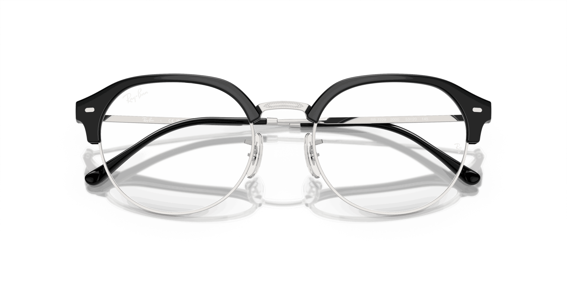 [Clear Lenses, Polished Black On Silver Frame]