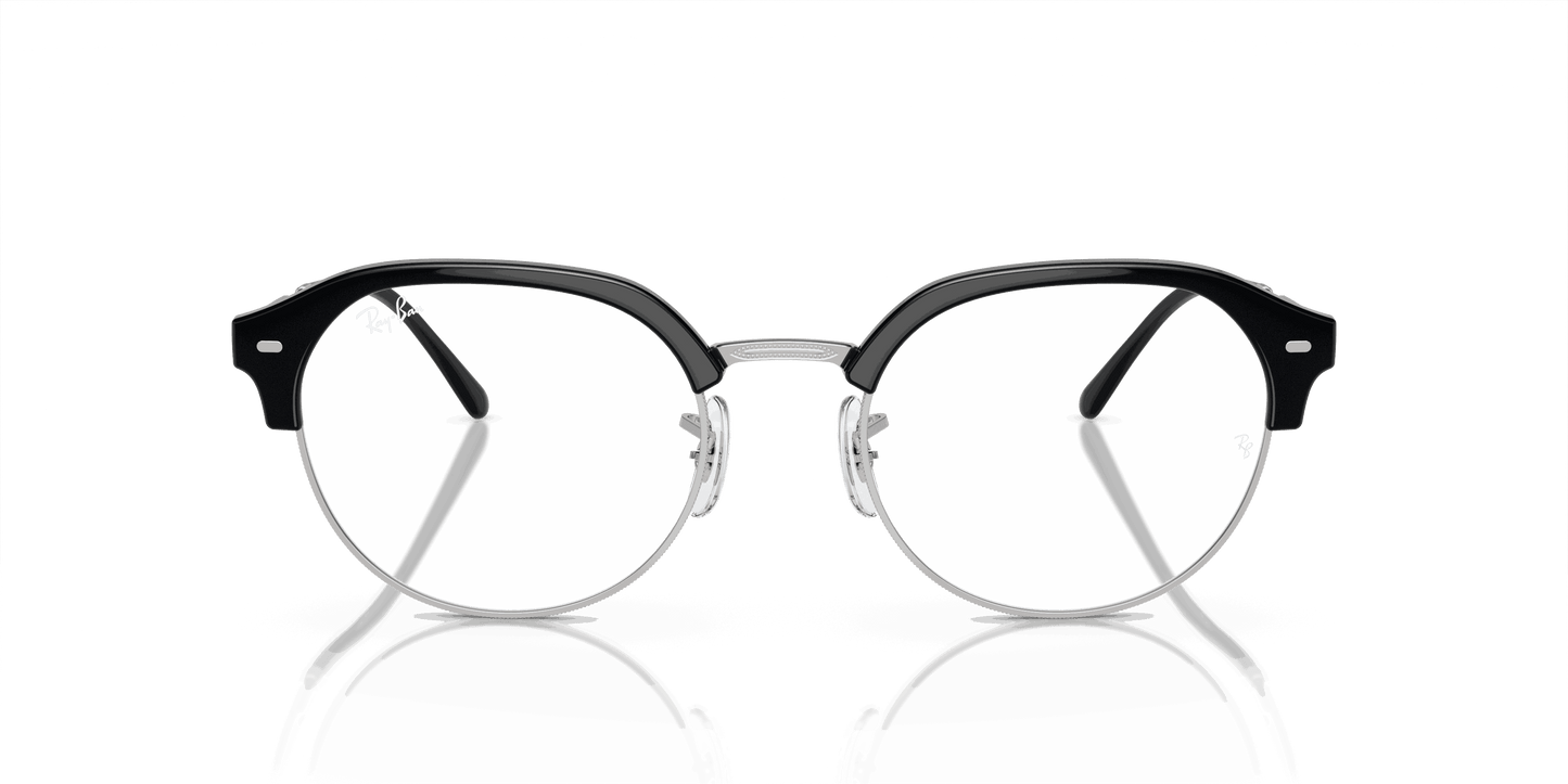[Clear Lenses, Polished Black On Silver Frame]