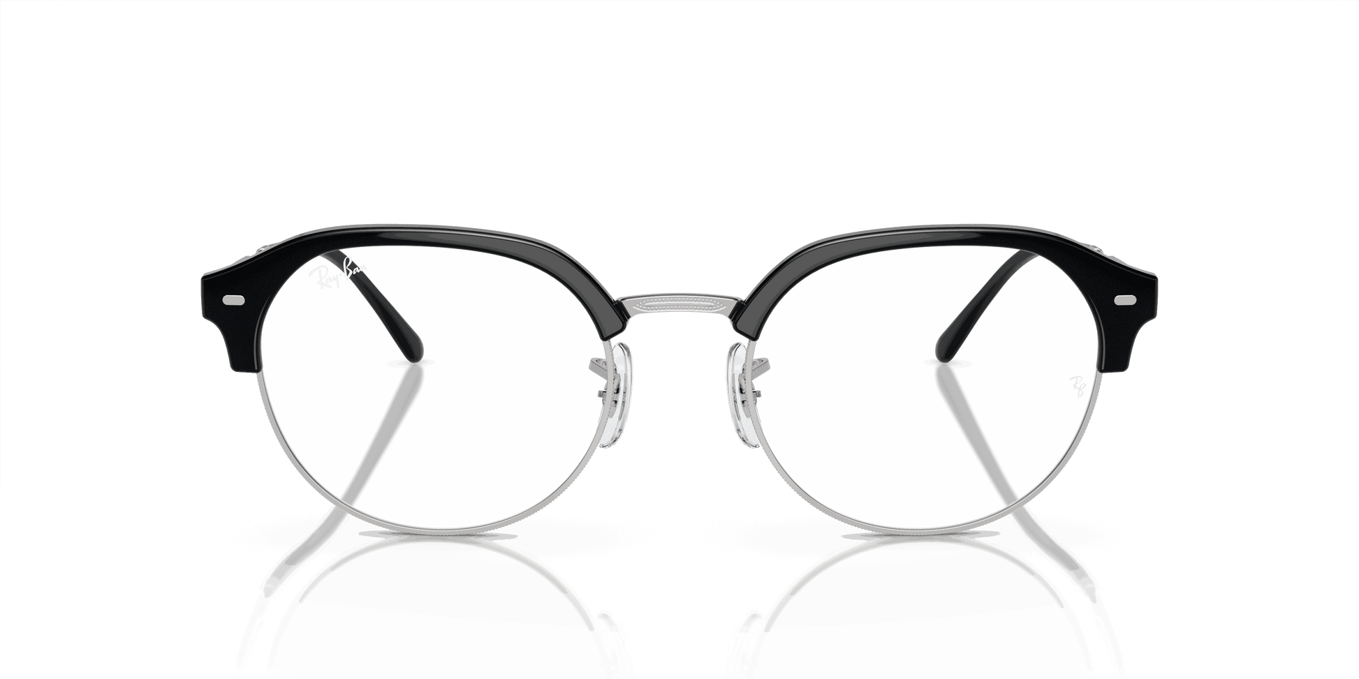 [Clear Lenses, Polished Black On Silver Frame]