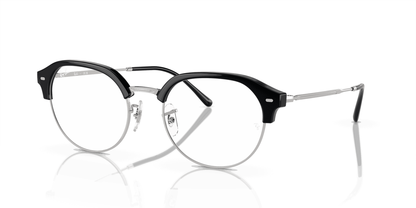 [Clear Lenses, Polished Black On Silver Frame]