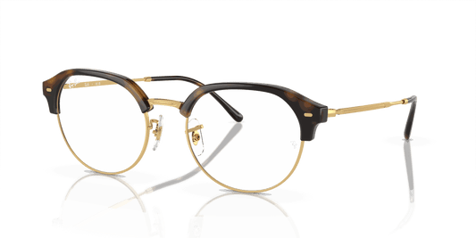 [Clear Lenses, Polished Havana On Gold Frame]