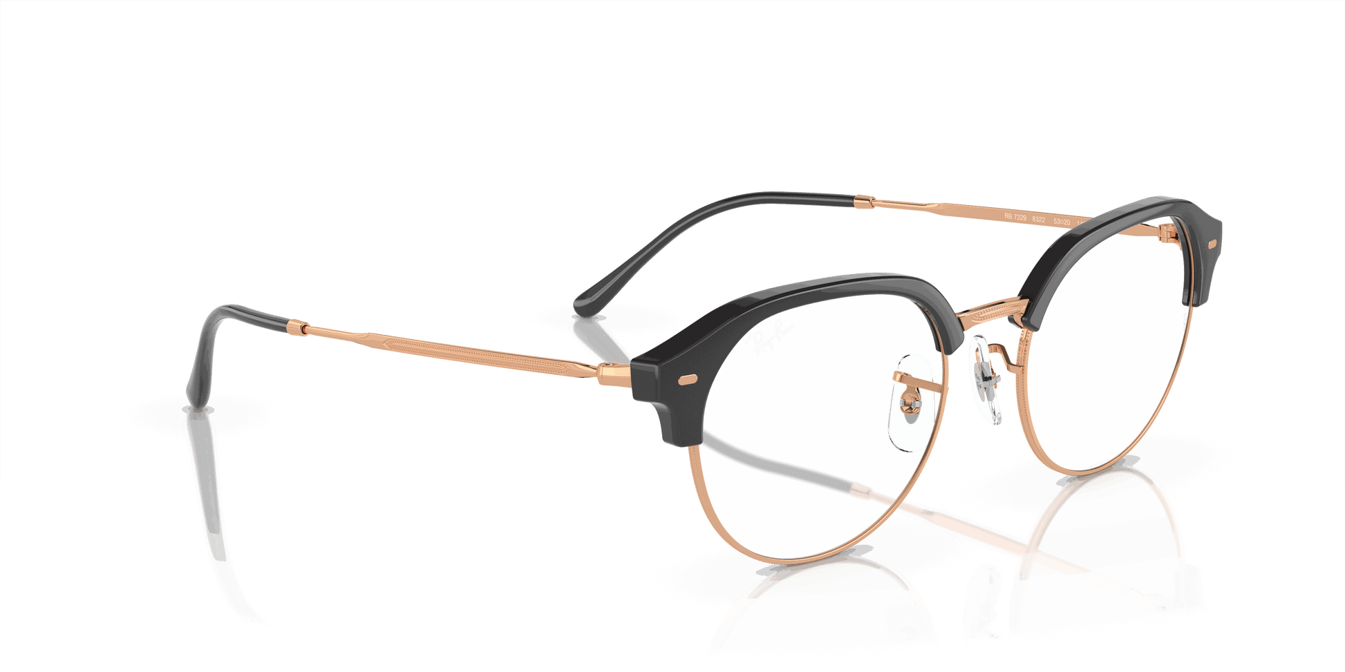 [Demo Lens Lenses, Polished Dark Grey On Rose Gold Frame]
