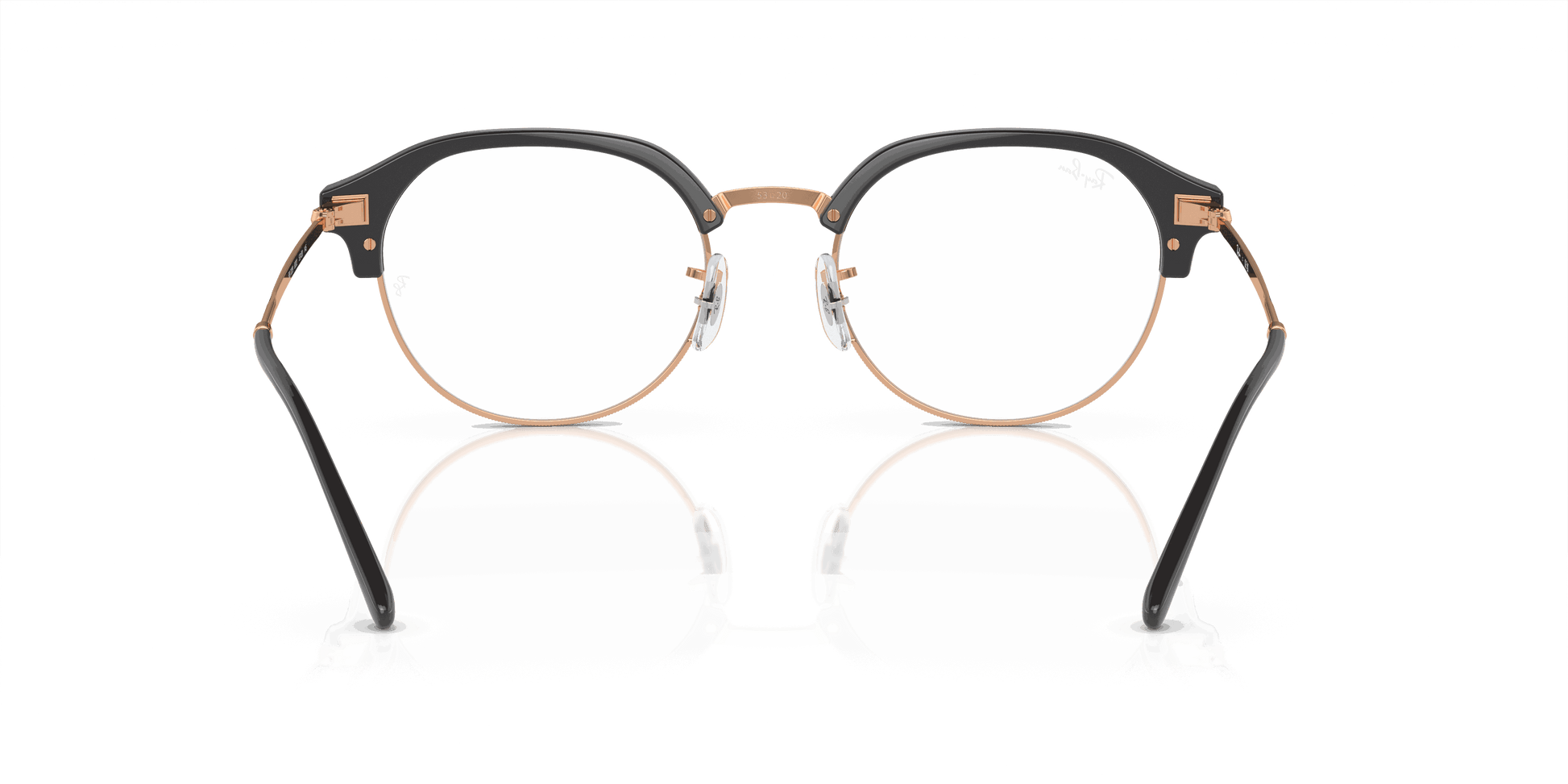 [Demo Lens Lenses, Polished Dark Grey On Rose Gold Frame]
