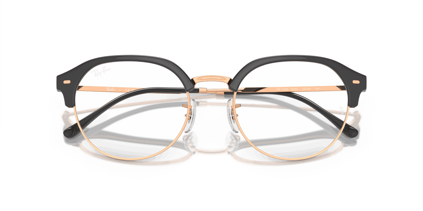 [Demo Lens Lenses, Polished Dark Grey On Rose Gold Frame]
