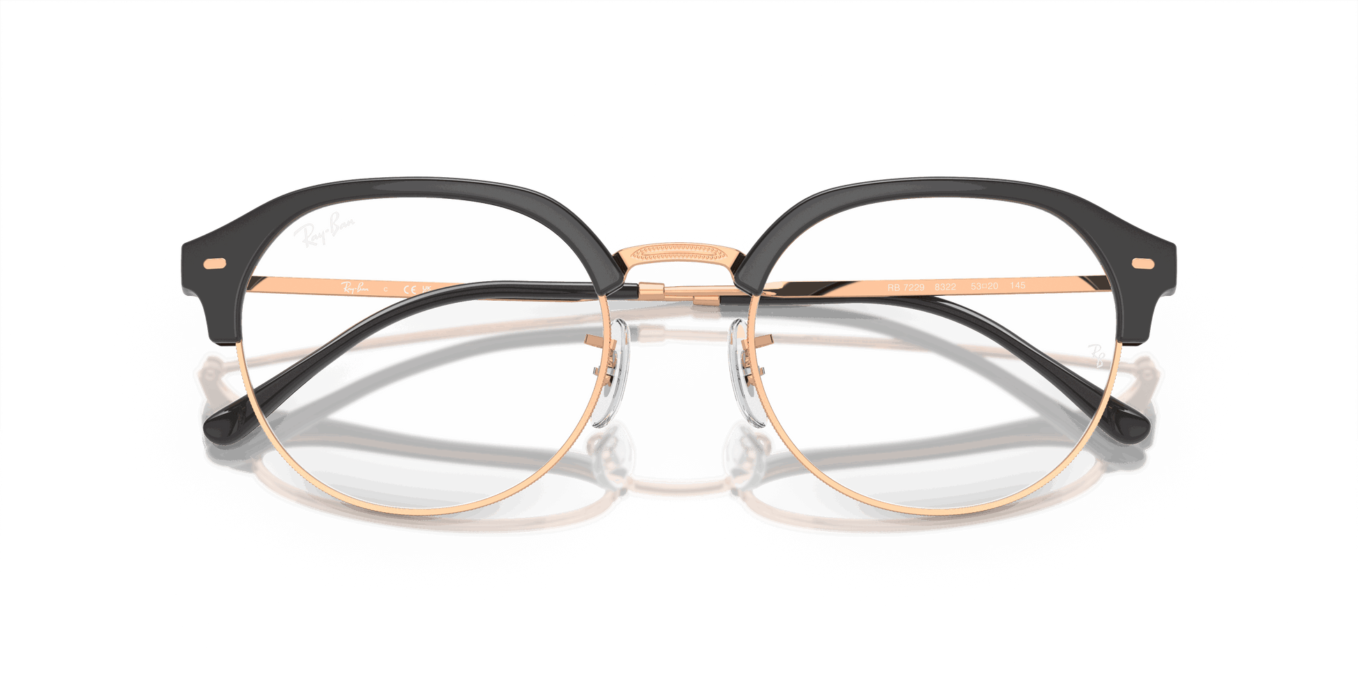 [Demo Lens Lenses, Polished Dark Grey On Rose Gold Frame]