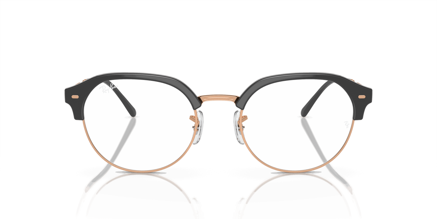[Demo Lens Lenses, Polished Dark Grey On Rose Gold Frame]